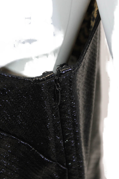 Paris Atelier + Other Stories Womens Scoop Neck Coated Mini Dress Black Size 6