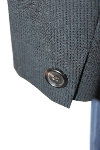 Akris Womens Three Button Notched Lapel Blazer Jacket Black Wool Size 12