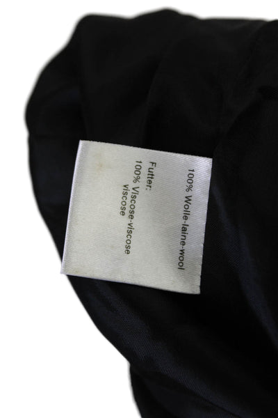 Akris Womens Three Button Notched Lapel Blazer Jacket Black Wool Size 12