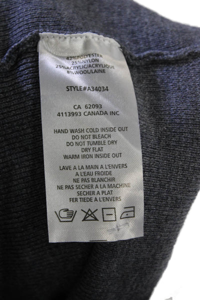 Alison Sheri Womens Long Sleeve Turtleneck Colorblock Sweater Gray White Large