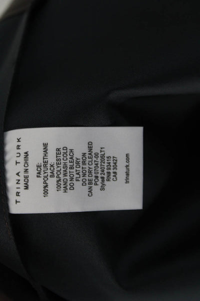 Trina Turk Unlined Vegan Leather Zip Up Mini A-Line Skirt Brown Size 00