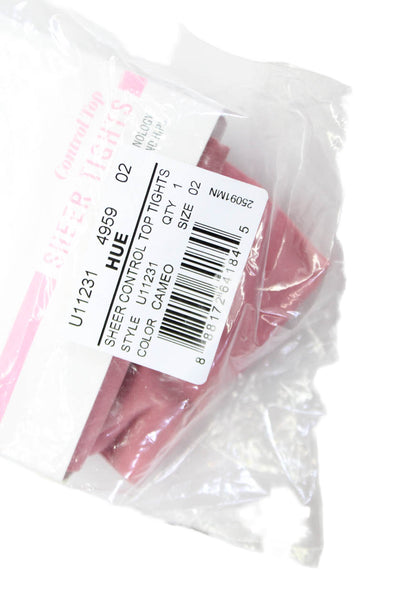 Hue Womens Control Top Sheer Tights Cameo Pink Size 2