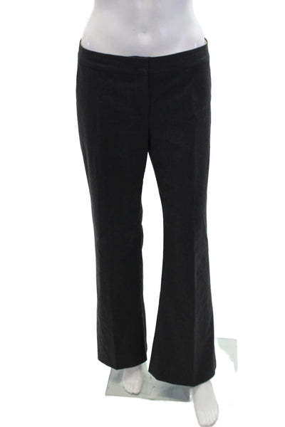 Theory Womens Zip Clasp Lined Stripe Tapered Leg Dress Pants Gray Size M