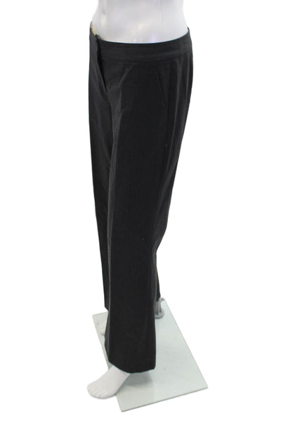 Theory Womens Zip Clasp Lined Stripe Tapered Leg Dress Pants Gray Size M