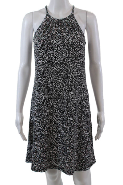 Michael Michael Kors Womens Floral Print Dress Black White Size Extra Small
