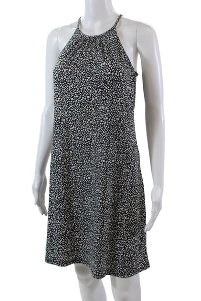 Michael Michael Kors Womens Floral Print Dress Black White Size Extra Small