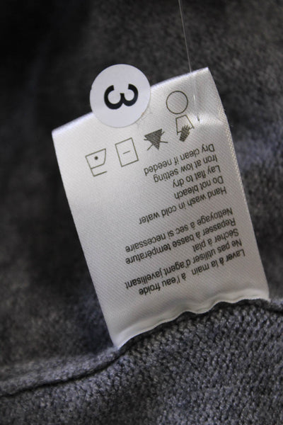 Charlie Womens Long Sleeve V Neck Heart Sweatshirt Gray Pink Size Large