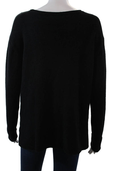 Charlie Womens Oversized Scoop Neck Splatter Sweatshirt Black Multi Size Medium