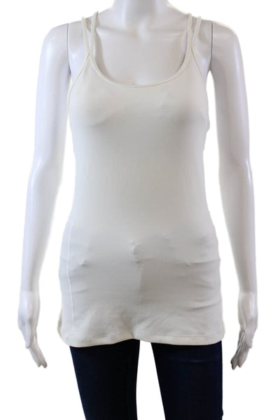 Lululemon Womens Woven Back Detail Built In Bra Athletic Top White Size S