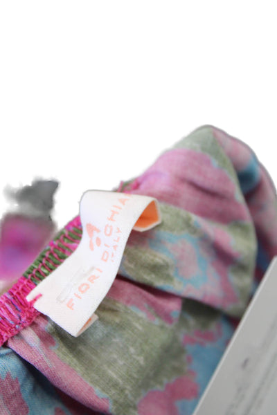 Fiori Di chiara Womens Cotton Halter Neckline Open Back Maxi Dress Multicolor Si