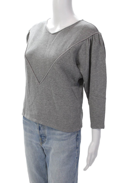 Joie Womens Cotton Short Puff Sleeve T Shirt Heather Gray Size XS