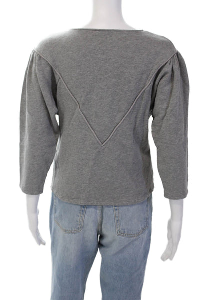 Joie Womens Cotton Short Puff Sleeve T Shirt Heather Gray Size XS