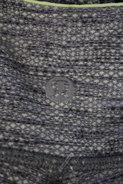 Lululemon Womens Contrast Trim Cropped Leggings Gray Green Size 4
