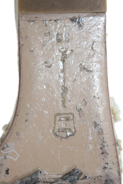 Gianvito Rossi Womens Leather Ankle Strap Open Toe Wedge Heels White Size 8