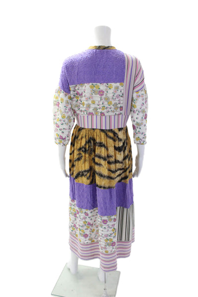 Hofmann Copenhagen Womens Long Sleeve Button Up Pattern Dress Multicolor Size M
