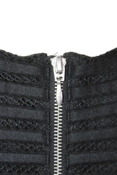 IKKS Childrens Girls Short Sleeves Pleated Front A Line Dress Black Size 12