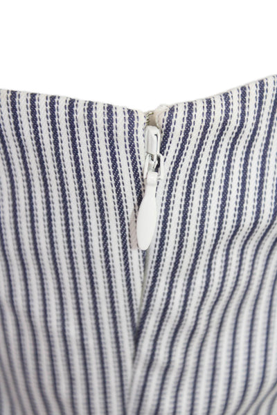 C/MEO Collective Womens Cotton Striped Ruffled One Shoulder Dress Blue Size S