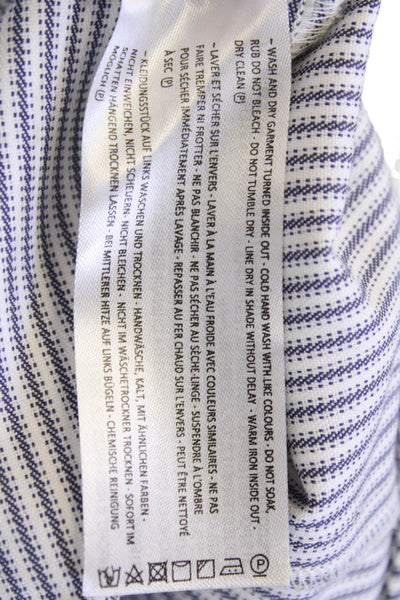 C/MEO Collective Womens Cotton Striped Ruffled One Shoulder Dress Blue Size S