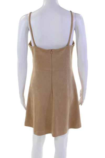 Jack by BB DAKOTA Women's Square Neck Spaghetti Straps Mini Dress Beige Size M