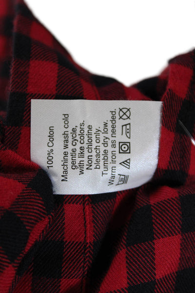 J Crew Women's Long Sleeves Button Down Check Plaid Shirt Red Size S