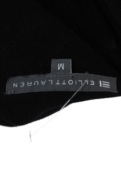 Elliott Lauren Women's Long Sleeves Collared Button Down Shirt Black Size M