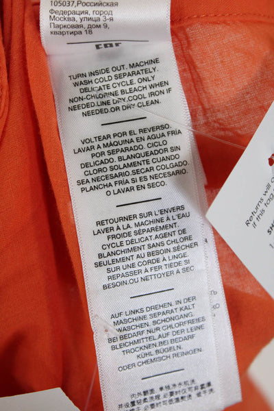 7 For All Mankind Women's Long Sleeves Button Down Shirt Orange Size XS