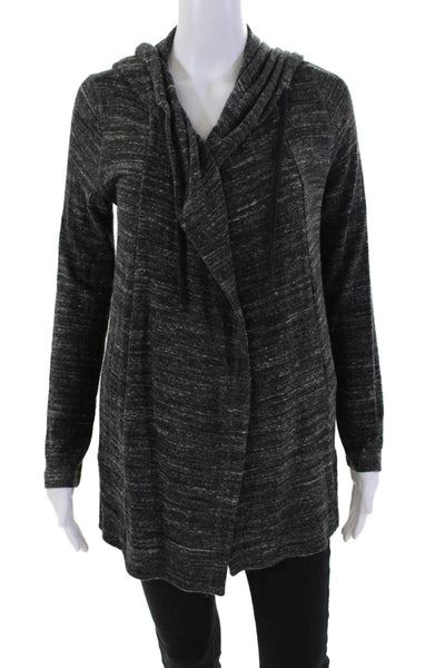 Splendid Women's Hood Long Sleeves Open Front Cardigan Sweater Gray Size M