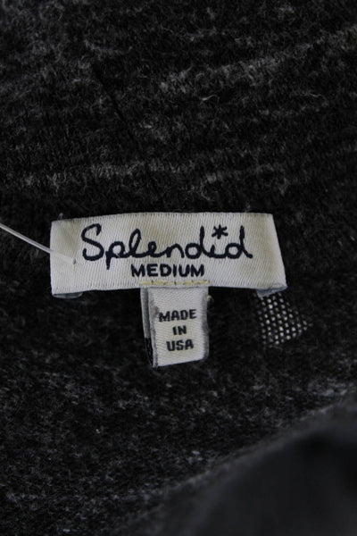 Splendid Women's Hood Long Sleeves Open Front Cardigan Sweater Gray Size M