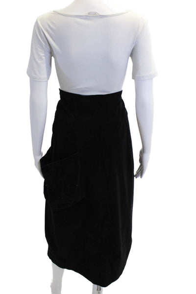 Lilith Womens Side Zip Knee Length Corduroy Pencil Skirt Black Size Extra Large