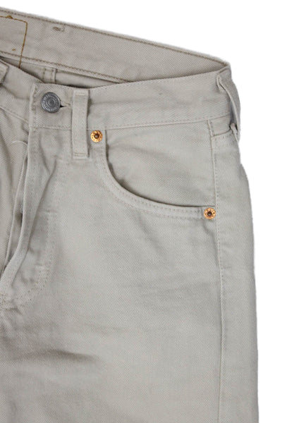 Levis Womens High Rise Slim Leg Button Up 501 Jeans Beige Cotton Size 24X32