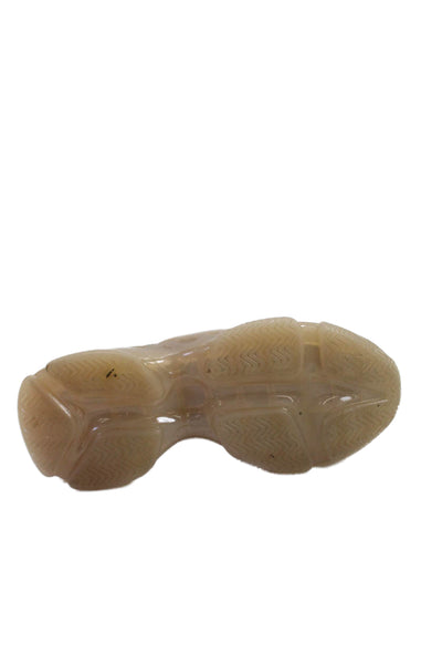 Steve Madden Girls Rhinestoned Detail Translucent Sole Sneakers Beige Size 2