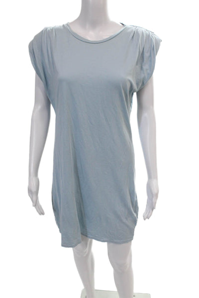 St. Roche Womens Supima Cotton Round Neck Short Sleeve T-Shirt Dress Blue Size M