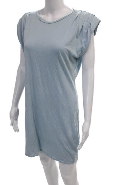 St. Roche Womens Supima Cotton Round Neck Short Sleeve T-Shirt Dress Blue Size M