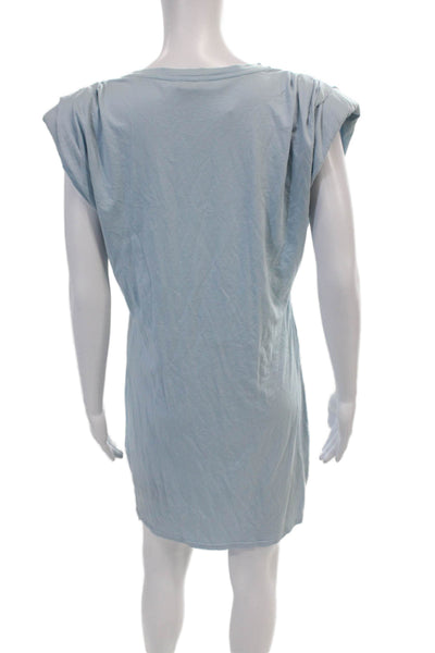 St. Roche Womens Supima Cotton Round Neck Short Sleeve T-Shirt Dress Blue Size M