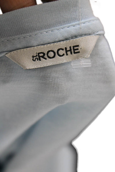 St. Roche Womens Supima Cotton Round Neck Short Sleeve T-Shirt Dress Blue Size M