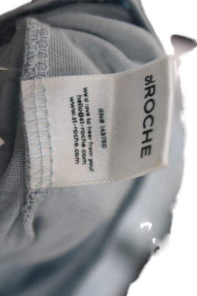 St. Roche Womens Supima Cotton Round Neck Short Sleeve T-Shirt Dress Blue Size M