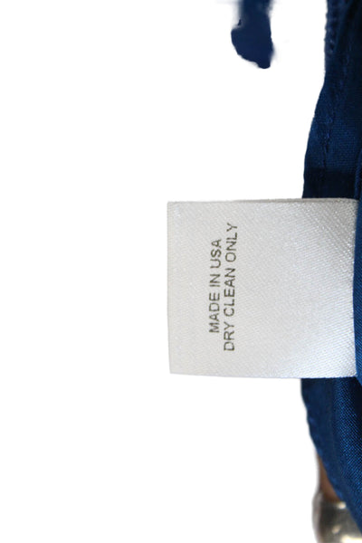 Michelle Mason Womens Velvet V-Neck Asymmetrical Tank Top Blouse Blue Size 4