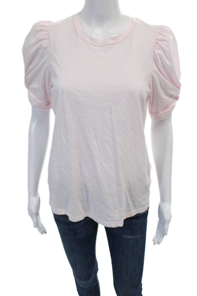 A.L.C. Womens Cotton Round Neck Short Sleeve Pullover T-Shirt Top Pink Size S