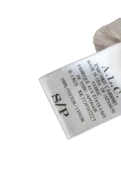 A.L.C. Womens Cotton Round Neck Short Sleeve Pullover T-Shirt Top White Size S