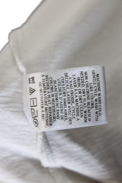 A.L.C. Womens Cotton Round Neck Short Sleeve Pullover T-Shirt Top White Size S