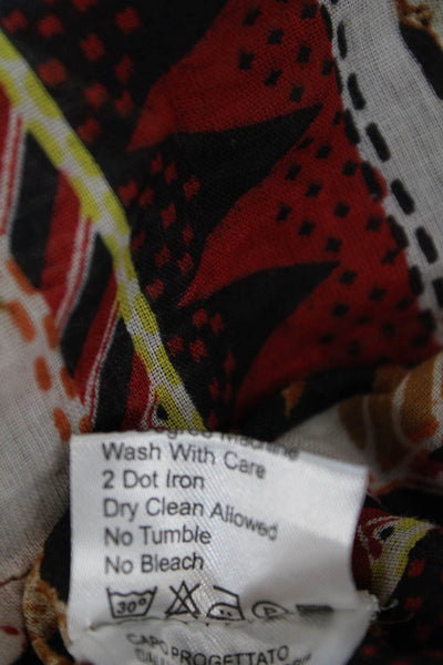 Antica Sartoria By Giacomo Cinque Womens Animal Button-Down Shirt Brown Size M