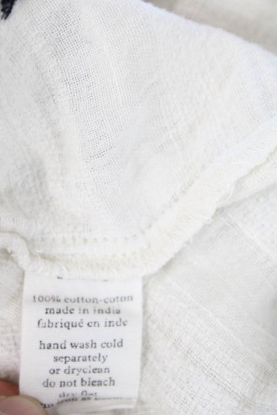 Ace & Jig Womens Cotton Sleeveless Drawstring Waist Mini Dress White Size L