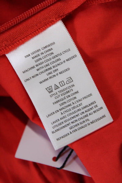 Equipment Femme Womens Cotton Gathered Detail One Shoulder Blouse Red Size S