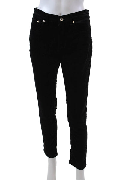 Rag & Bone Womens High Rise Sim Leg Casual Pants Black Cotton Size 27