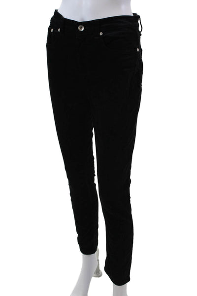 Rag & Bone Womens High Rise Sim Leg Casual Pants Black Cotton Size 27