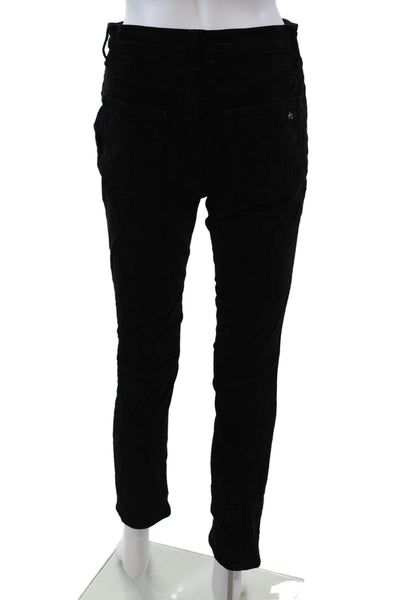 Rag & Bone Womens High Rise Sim Leg Casual Pants Black Cotton Size 27