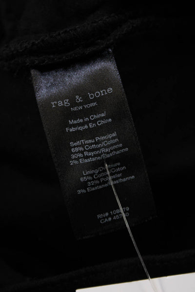 Rag & Bone Womens High Rise Sim Leg Casual Pants Black Cotton Size 27