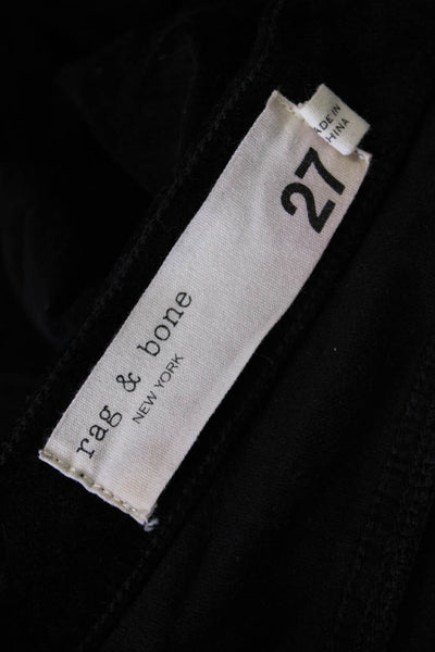 Rag & Bone Womens High Rise Sim Leg Casual Pants Black Cotton Size 27