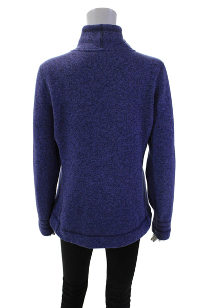 The North Face Womens High Neck Pocketed Full Zippered Sweatshirt Purple Size M