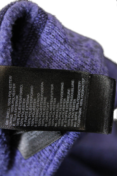 The North Face Womens High Neck Pocketed Full Zippered Sweatshirt Purple Size M